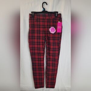 Wishful Park Y2k Low Rise Black & Red Plaid Super Soft Jeggings Medium NWT